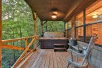 Hot tub on terrace level